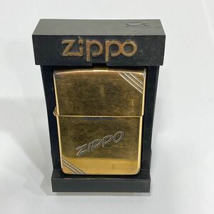 1円〜動作未確認 ZIPPO ジッポー オイルライター ダイアゴナルライン 真鍮 HIGH POLISH BRASS 喫煙具 