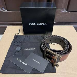  не использовался принадлежности в наличии DOLCE&GABBANA ремень сетка вязаный кожа Dolce&Gabbana Dolce & Gabbana 