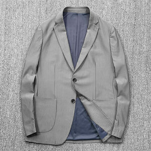 S2395-3XL 新品 メンズ スーツ ジャケットアウター 高品質 通気 背広 ノーアイロン 春秋 通勤 ビジネス ブレザー /グレー