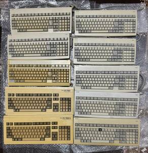 1円～ NEC PC-9801/PC-9801V/PC-9801SERIES/NEC(9821)キーボード 纏めて10個 各種キーボード10個セット 現状品 パーツ取り等にどうぞ 