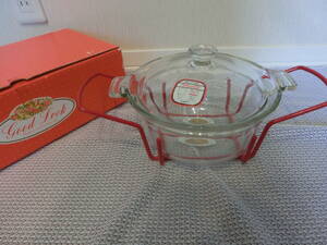 iwaki heat-resisting glass tableware Pyrex pie ro Sera m two-handled pot oven * range for exclusive use rack attaching unused goods 