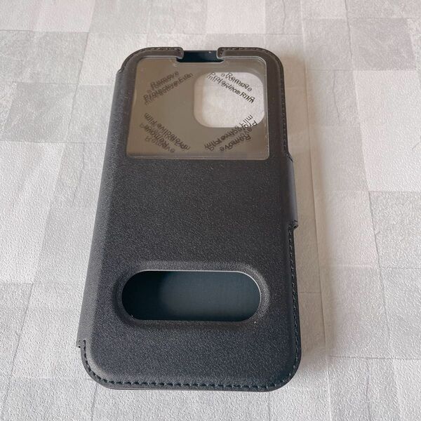 【iPhone 13 Pro用】6.7インチ　窓付き マグネット式 ブラック iPhone スマホカバー