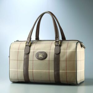 TH5651vBurberrys/ Burberry * парусина сумка "Boston bag" * путешествие сумка * ручная сумочка * в клетку * путешествие сумка * хаки серия 