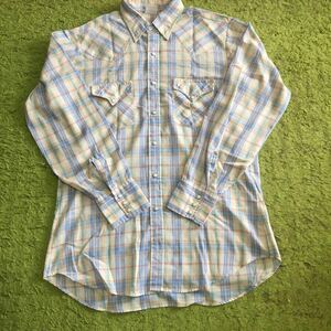 【made in USA】60's Americanclothing/ELY PLANES/westernshirt/size[16-35]/Madrascheck/redtag/状態good/