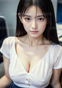 AI美女 AIイラスト A4ポスター 光沢ゴールド写真用紙使用 高画質 AIアート AIグラビア かわいい 女の子 美人 美少女 セクシー 巨乳(77005)