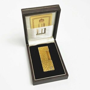 1 иен ~ dunhill Dunhill газовая зажигалка Gold цвет надеты огонь не проверка вспышка 0 с футляром коллекция Vintage б/у текущее состояние товар дешевый HK0238