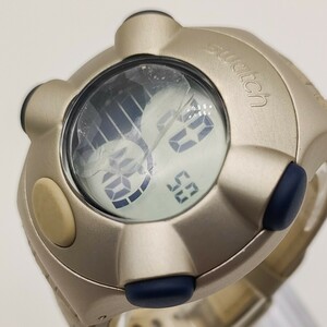 1円 稼働品 ジャンク swatch スウォッチ ドットビート デジタル クオーツ メンズ 腕時計