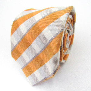  Person's бренд галстук в клетку шелк . сделано в Японии PO мужской orange PERSONS