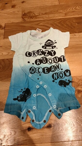 べべ ロンパース 70センチ クジラ柄 ベビー 赤ちゃん ベビー服 かわいい 洗いがえ お出かけ 保育園