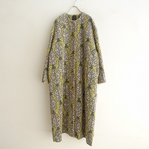 【美品/2023-24AW/定価19.8万】ミナペルホネン mina perhonen *fruitree コート*40裏地ノーカラーイエロー(jk4-2404-161)【10F42】