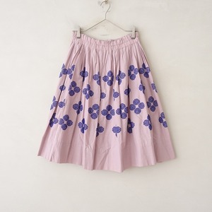  mina perhonen laundry mina perhonen laundry *hana beads cotton embroidery skirt *38 pink mina(sk33-2405-167)[50F42]