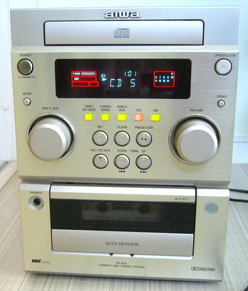 アイワ AIWA CX-LM10 XR-M10 コンパクト ディスク ステレオ システム オーディオ 機器 ミニコンポ CD FM AM チューナー MD TAPE DECK