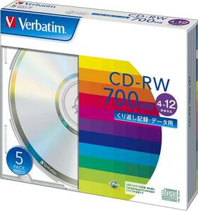 バーベイタムジャパン(Verbatim Japan) くり返し記録用 CD-RW 700MB 5枚 シルバーディスク 4-12倍速