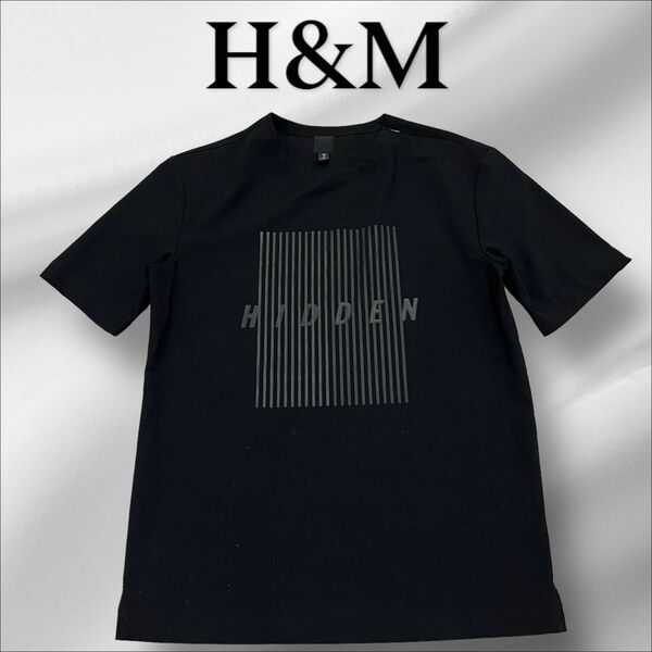 H&M エイチアンドエム ファスナー付き ストレッチ素材 半袖Tシャツ 大きめ 伸縮性あり