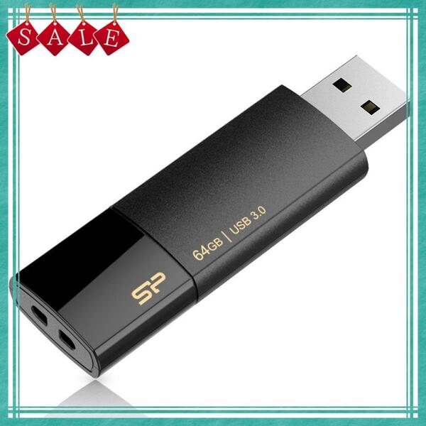 【在庫処分】ブラック B05 Blaze スライド式 USB3.0 SP064GBUF3B05V1K 64GB USBメモリ シリ