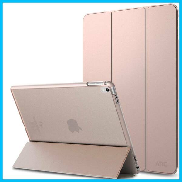 【新着商品】12.9 Pro Pro Pro 2015/iPad GOLD(iPad Rose バックケース 三つ折スタンド オー