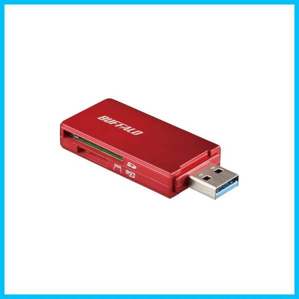 【新着商品】microSD/SDカード専用カードリーダー バッファロー USB3.0 レッド BUFFALO BSCR27U3RD