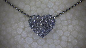  Ponte Vecchio K18WG D0.6ctpave diamond Heart necklace trying on only written guarantee equipped 
