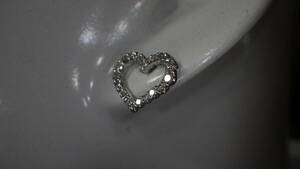  Ponte Vecchio K18WG D0.5ct Open Heart diamond earrings trying on only written guarantee equipped 