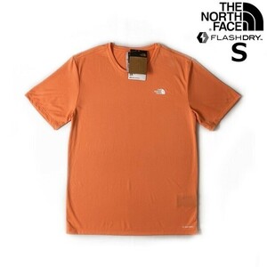 1円～!売切!【正規新品】THE NORTH FACE◆ELEVATION SHORT-SLEEVE 半袖 Tシャツ US限定 速乾 軽量 スポーツ キャンプ(S)オレンジ 180902-5