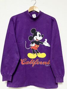 80s 90s USA vintage Sherry's BESTタグ The Walt Disney Company Micky Mouse 両面プリント ロンT モックネック アニメ キャラ ムービー 