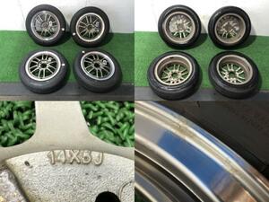 社外アルミ ホイール 4本セット 14×5J PCD 100 4H 4穴 タイヤ 155/65R14 軽自動車