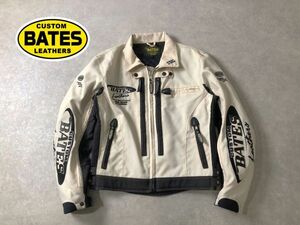 BATES●レザーロゴワッペン装飾 バイカー ライダース ジャケット プロテクターポケット付●ベイツ●バイクウェア