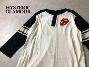 HYSTERIC GLAMOUR x ROLLING STONES●ベロマーク ラグラン Tシャツ●ヒステリックグラマー x ローリングストーンズ