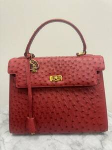 1609#JRA бирка Ostrich 2WAY сумка сумка на плечо ручная сумочка красный серия Gold металлические принадлежности 