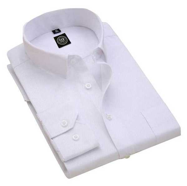 レギュラーカラー 白ワイシャツ 形態安定 ノーアイロン L