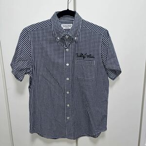 WACKO MARIA back embroidery . embroidery silver chewing gum check short sleeves shirt Wacko Maria THE GUILTY PARTIES M size 