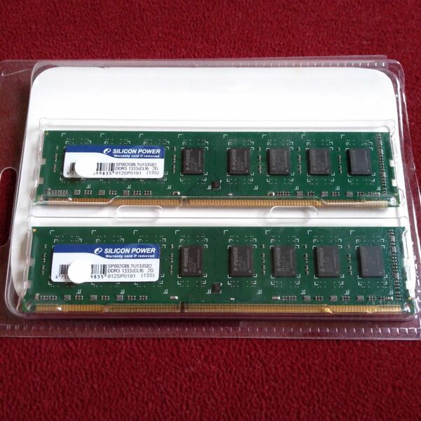 PC3-1333 DDR3-1333 CL9 2GB×2 2GB 2本セット SILICON POWER 計4GB