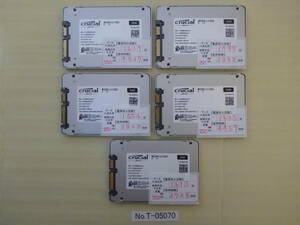 control number T-05070 / SSD / crucial / 2.5 -inch / 250GB / 5 piece set / letter pack post service shipping / data erasure ending / junk treatment 