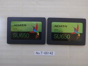 管理番号　T-05142 / SSD / ADATA / 2.5インチ / SATA / 480GB / 2個セット / ゆうパケット発送 / データ消去済み / ジャンク扱い