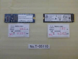 管理番号　T-05110 / SSD / M.2 2280 / NVMe / 512GB / 2個セット / ゆうパケット発送 / データ消去済み / ジャンク扱い