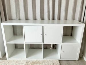 IKEA カラックス KALLAX オープンラック シェルフ 棚 木製 家具 インテリア ホワイト インサート×3付き ホワイト