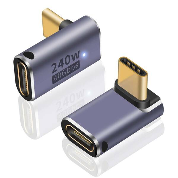 【新着商品】C L字 アダプタ 240W、L字 USB USB C 変換アダプタ【40Gbps 高速データ転送/8K@60Hz映像