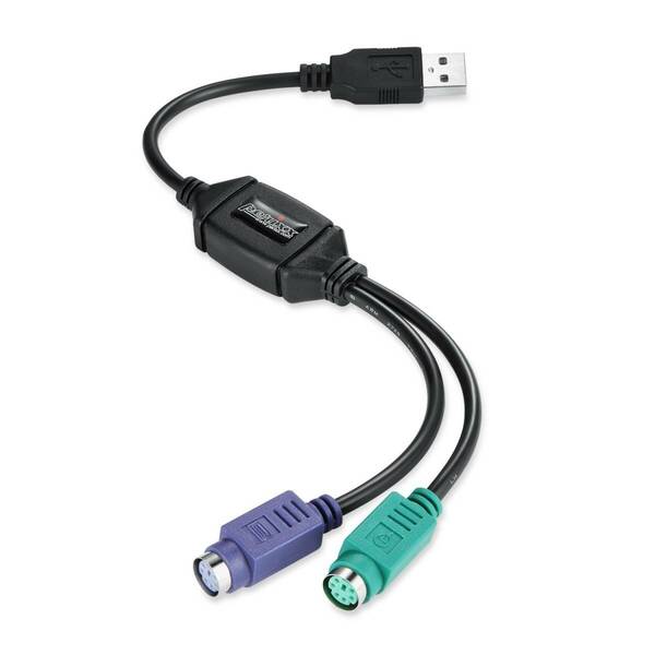 【人気商品】ブラック IC内蔵 USB USB スイッチ対応 KVM 変換アダプター to PS/2 PERIPRO-401 Pe