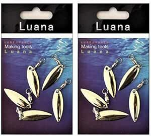 Luana ルアー釣り ウィローリーフ ブレード 10枚セット /ハンドクラフト メタルジグ スピナー フロッグ ハード ソフト