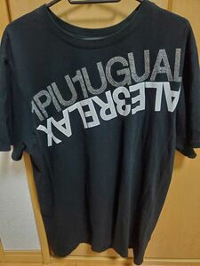 1PIU1UGUALE3 RELAX「ハイデンシティダブルロゴ半袖Tシャツ　黒 XL Tシャツ ブラック