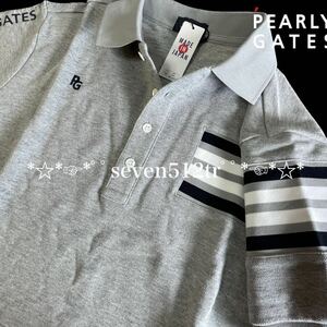 本物 新品 41299165 PEARLY GATESパーリーゲイツ/5(サイズL)超人気 4ラインシリーズ半袖ポロシャツ 