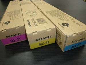 SHARP 　純正品トナー　3色セット　MX-31JT- CA MA YA　　MX2600 MX3100 MX2301 用　MX31JTYA MA CA MX-2600 MX-3100 MX-2301 用