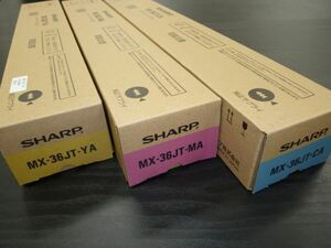 SHARP 　純正品トナー 3色セット　MX-36JT-CA　MA YA　MX2640 MX3140 MX3640 MX2610 MX3610 MX3110用　MX36JTCA MA YA