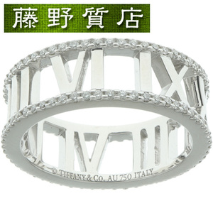 ( новый товар с отделкой ) Tiffany TIFFANY открытый Atlas полный кольцо с бриллиантом кольцо K18 WG × бриллиант примерно 11 номер 9025