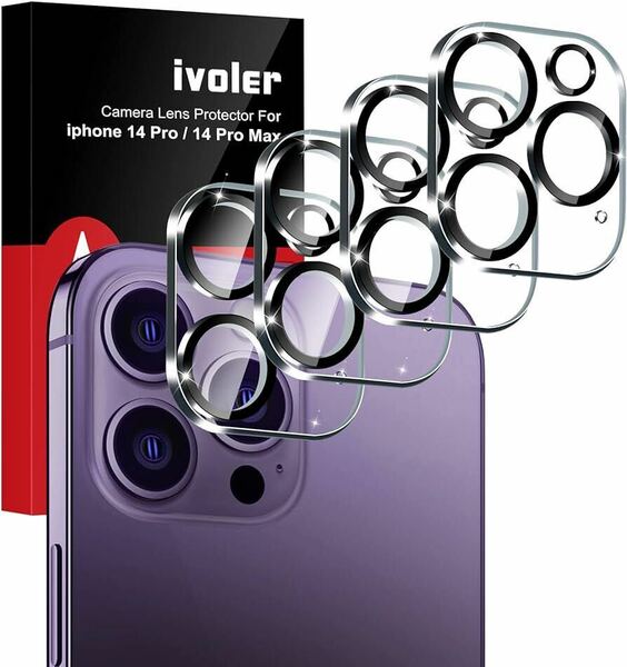 d-287【4枚入 】iVoler iPhone14 Pro/iPhone 14 Pro Maxカメラフィルム カメラ レンズ 保護カバー カメラ カバー 