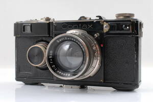 【並品 保障付 動作確認済】ZEISS Contax Type I Black + Sonnar 50mm f2 ツァイス コンタックス 後期 フィルムカメラ レンズセット #Q7247