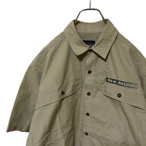 D17 Patagonia S America old clothes organic cotton poly- .BELGIUM embroidery short sleeves shirt patagonia gray men's 