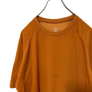 D35 パタゴニア　XL アメリカ古着　USA製　ポリエステル100% 半袖　Tシャツ　patagonia CAPILENE オレンジ　メンズ