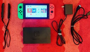 【送料込】21年製 Nintendo Switch本体 バッテリー強化 現行(新)モデル ニンテンド スイッチ 中古美品 MOD.HAC-001（-01）XKJ 