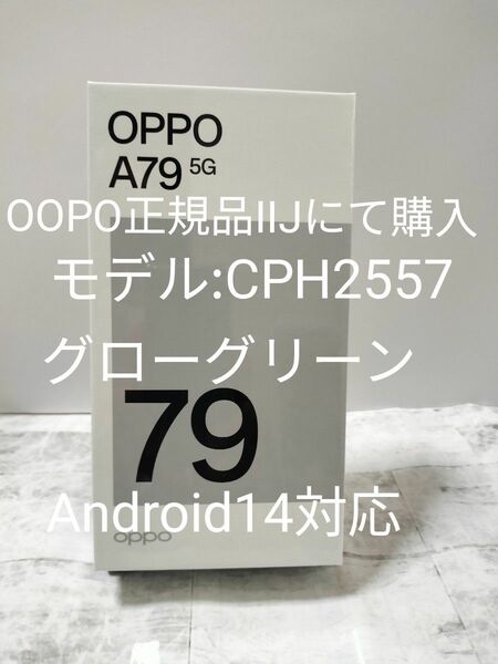 【極美品 新品未開封品】OOPO A79 5G グローグリーン OOPO正規品 モデル:CHP2557